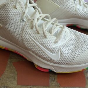 Nike Cream Sneakers with Colorful Soles